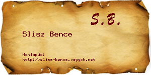 Slisz Bence névjegykártya